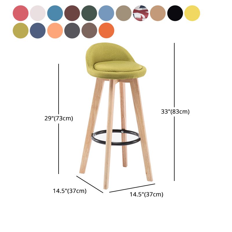 Modern Armless Backrest Counter Stool Wood Bedroom Bar Stool with Cushion and Pedal Clearhalo 'Bar Furniture' 'Bar Stools' 'bar_stools' 'furn' 'furn_bar_stools' 'furniture_bar_stools' 'Kitchen & Dining Furniture' 'kitchen&dining_furn' 'kitchen' 'kitchen_furn' Furniture' 1200x1200_966d13e3-c9ca-4cc5-a867-189688173387