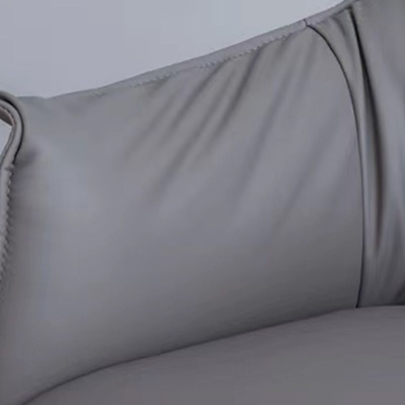 Solid Color Genuine Leather Arms Included with Black Legs Round Arms Barrel Chair Clearhalo 'Accent Chairs' 'accent_chairs' 'Chairs & Seating' 'furn' 'furn_accent_chairs' 'Furniture' 'Living Room Furniture' 1200x1200_966d65b1-d3b7-4172-abdf-d1cd833e17c1