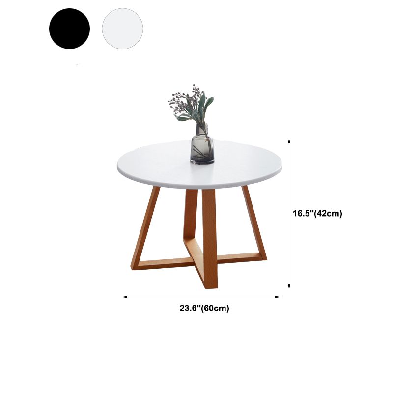 Scandinavian Style Side End Table Wooden Cross Legs Round Sofa Side Accent Table
