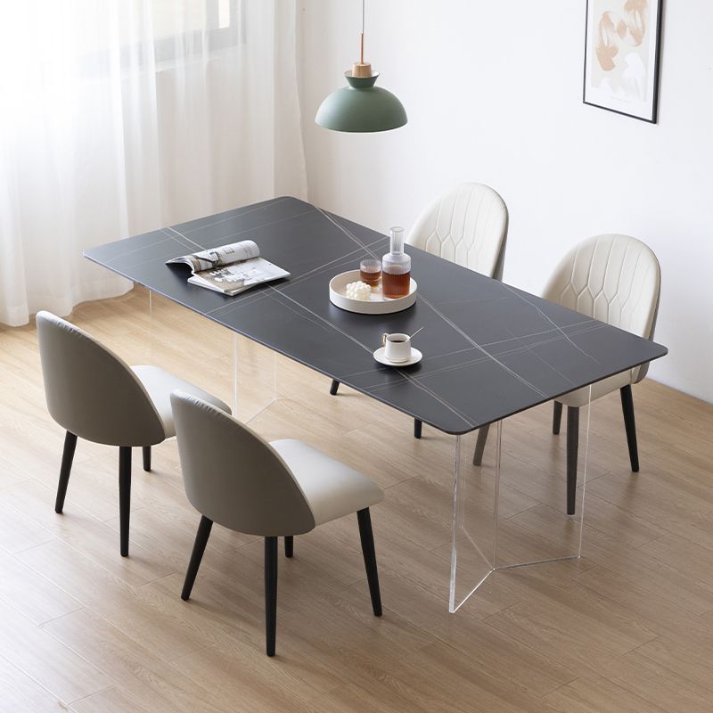Designer Style Acrylic Dining Set 1/4/5 Pieces Home Table Dining Room Set Clearhalo 'Dining Room Sets' 'Dining Tables & Seating' 'dining_room_set' 'furn' 'furn_dining_room_set' 'Furniture' 'Kitchen & Dining Furniture' 1200x1200_96718c27-6ce8-4457-9f6b-c64ad3726e77