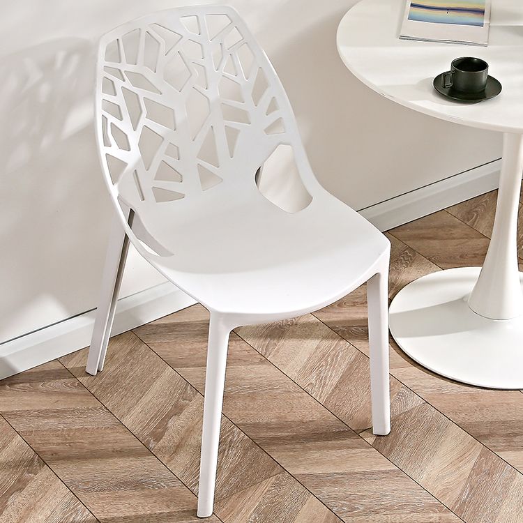 Contemporary Dining Chairs Armless Chair with Plastic Legs for Home