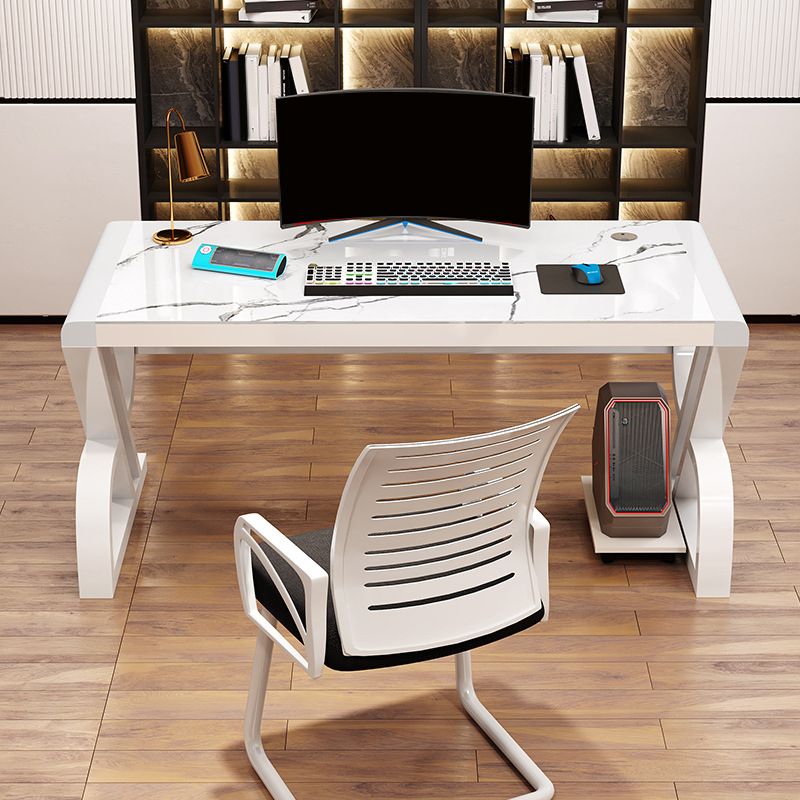 Hedendaags glas Top Office Desk 29.53-inch Tall Writing Desk