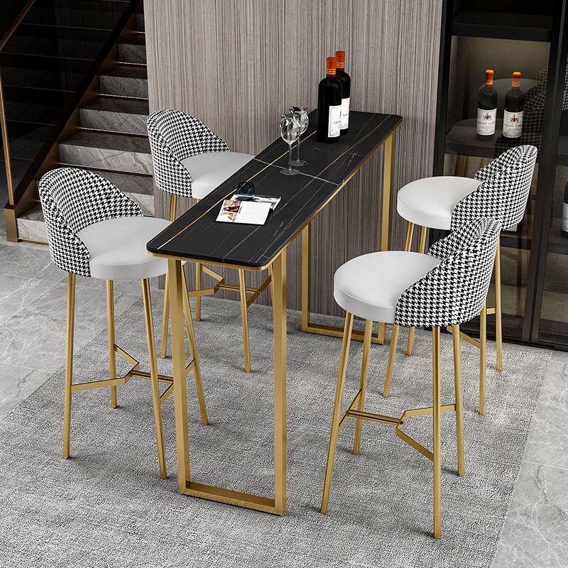 Living Room Bar Table 42-inch Height Stone Top and Metal Base Bistro Table Clearhalo 'Bar Furniture' 'Bar Tables' 'bar_tables' 'furn' 'furn_bar_tables' 'Furniture' 'furniture_bar_tables' 'Kitchen & Dining Furniture' 1200x1200_9673d228-240e-4f06-b503-bb6e7d48bf32