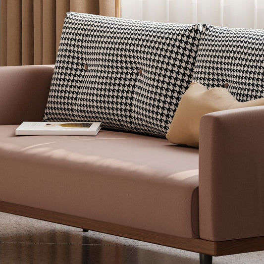 Square Arm Sofa Sofa 31.5" D x 29.53" H Faux Leather/Linen Sofa Clearhalo 'furn' 'furn_sofas' 'Furniture' 'furniture_sofas' 'kitchen' 'kitchen_sofas' 'Living Room Furniture' 'Sofa' 'sofas' 1200x1200_9674d2b4-7f8f-404b-b26d-2b4c39c35d5a