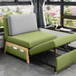 Cushions Armless Convertible Sofa Bed Cotton Blend Seating in Green and Gray