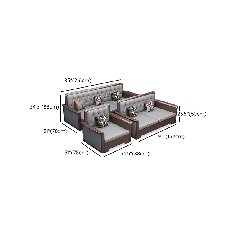Modern Solid Wood Faux Leather Square Arm Sofa with Tufted Back Clearhalo 'furn' 'furn_sofas' 'Furniture' 'Living Room Furniture' 'Sofa' 'sofas' 1200x1200_96756018-b50c-4587-b2ba-bc8df3bc119d