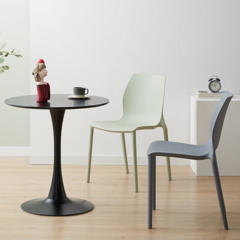 Scandinavian Armless Dining Chairs Plastic Indoor Stackable Solid Back Side Chair Clearhalo ' kitchen&dining_furn' 'Dining Chairs' 'Dining Tables & Seating' 'dining_chair' 'furn' 'furn_dining_chair' 'Furniture' 'furniture_dining_chair' 'Kitchen & Dining Furniture' 'kitchen' 1200x1200_9675c5d1-cc8a-4518-bbca-bdf241c47d85