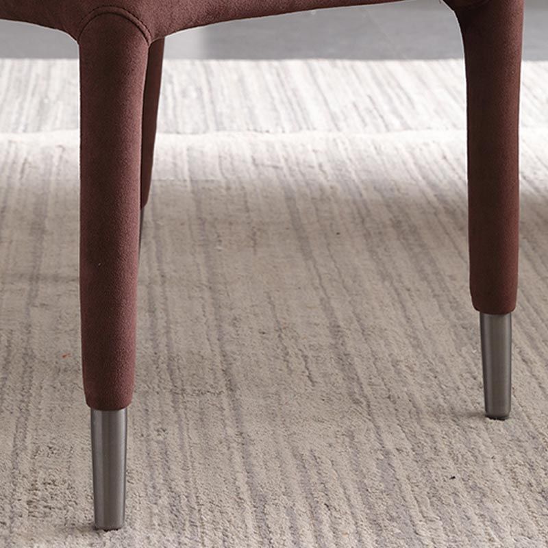 Silla de comedor de lino glamorosa silla lateral con patas de acero en acabado mate