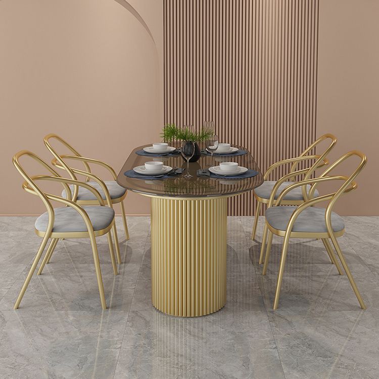 Oval Shape Two-Color Dining Table Simplicity Double Pedestal Table for Dining Room Clearhalo ' dining_table' 'Dining Tables & Seating' 'Dining Tables' 'furn' 'furn_dining_table' 'Furniture' 'furniture_dining_table' 'Kitchen & Dining Furniture' 'kitchen&dining_furn' 'kitchen' 'kitchen_dining_table' 1200x1200_96796e68-f4b0-4450-a512-1bff3044cac1