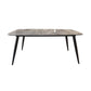 Stone and Steel Dining Table Industrial Grey Dinner Room Kitchen Table