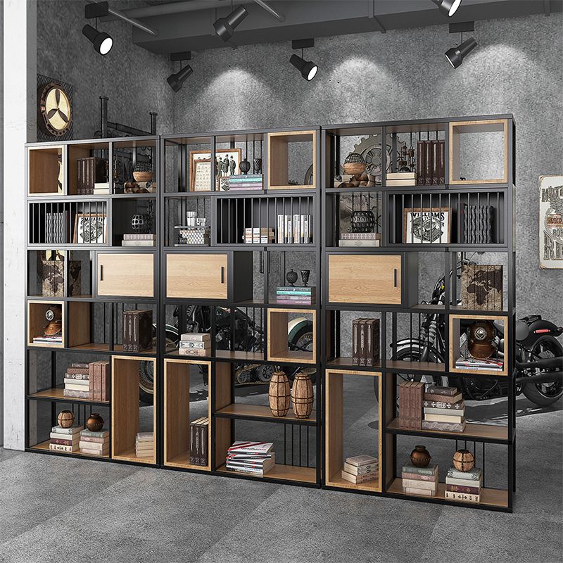 79"H Bookshelf Industrial Style Open Back Bookcase for Home Office Clearhalo 'Bookcases' 'furn' 'furn_bookcases' 'Furniture' 'furniture_bookcases' 'kitchen' 'kitchen_bookcases' 'Living Room Furniture' 'Office Furniture' 1200x1200_967afbb0-4cc3-4146-b661-f1c37022fe4a