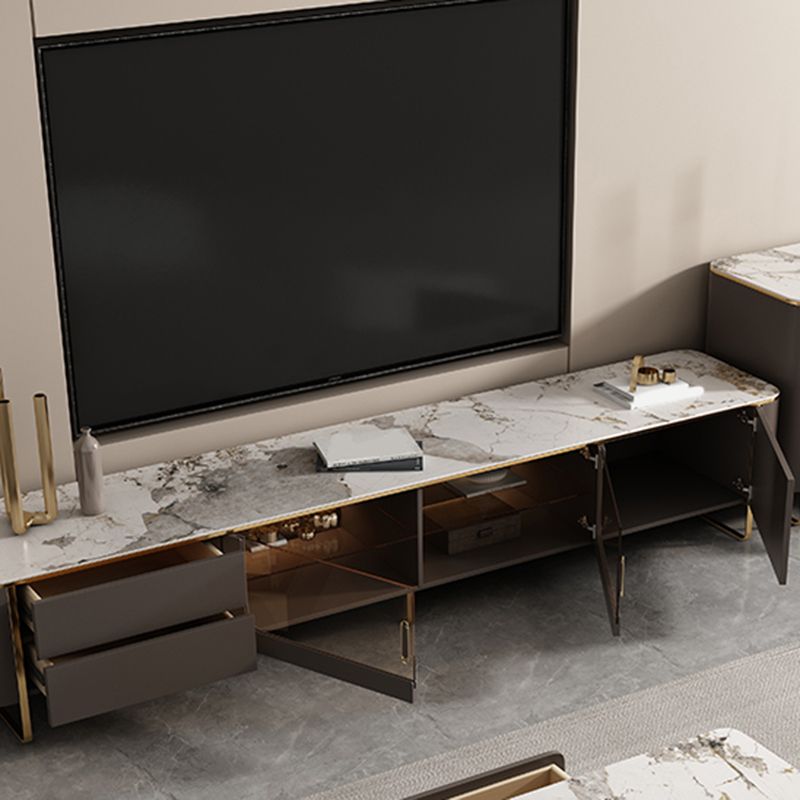 Stone TV Stand Console Enclosed Storage TV Media Console with Drawers Clearhalo 'furn' 'furn_tv_stands_entertainment_centers' 'Furniture' 'Living Room Furniture' 'TV Stands & Entertainment Centers' 'TV Stands & Media Storage Furniture' 'tv_stands_entertainment_centers' 1200x1200_967bb780-48b3-4e99-84e7-2ec45910ea78