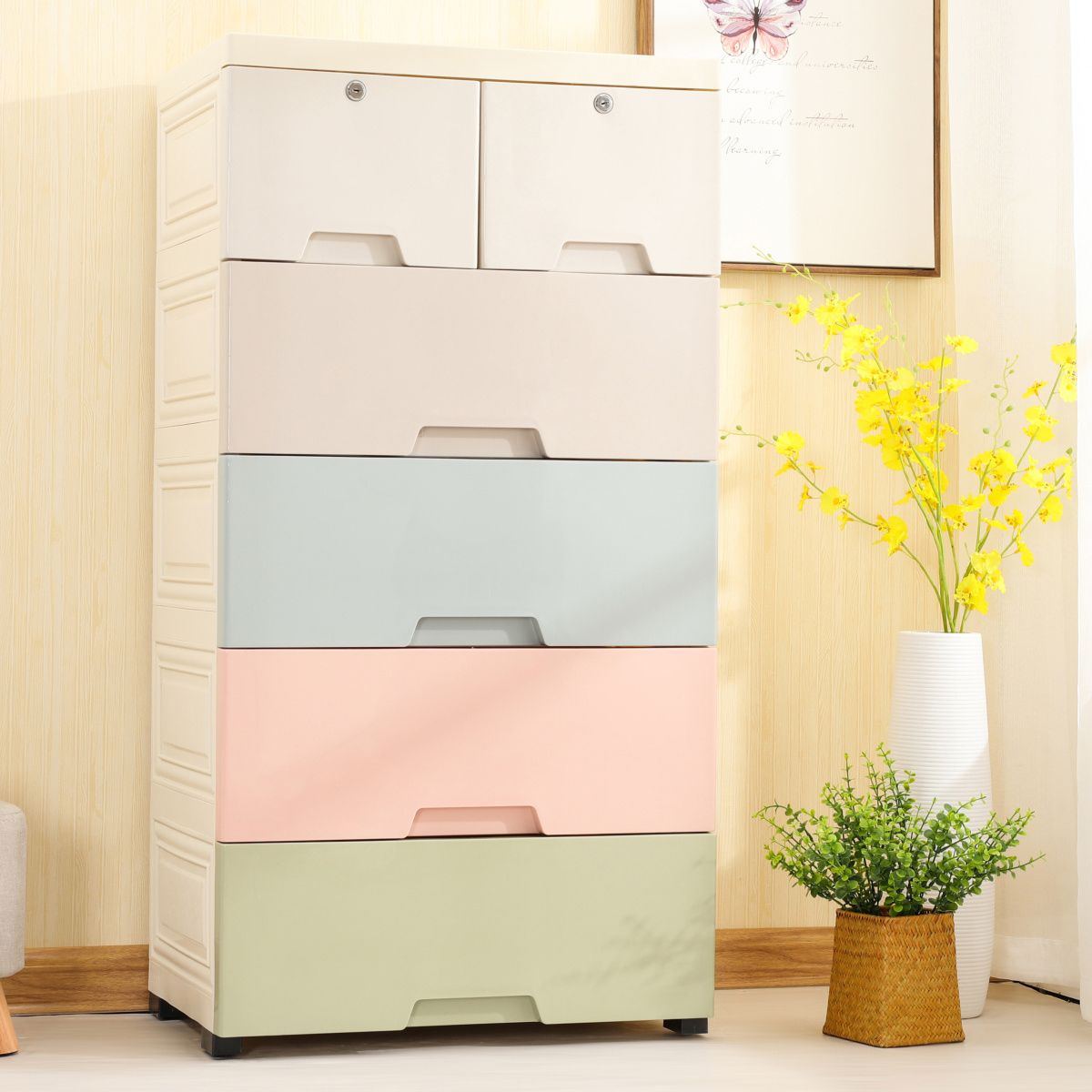 Plastic Storage Cabinet with Lock Contemporary Non-Hanging Armoire