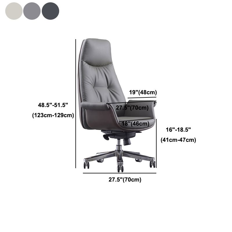 Silla de oficina giratoria ejecutiva Silla de escritorio ergonómica moderna con brazos acolchados