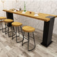Table de bar rectangulaire industrielle Table de salle à manger de bar en bois massif de pin avec double piédestal