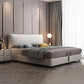 Modern Beige Standard Bed with Rectangular Panel Headboard and Legs