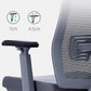 Poltrona contemporanea con supporto lombare grigio con sedia da ufficio con ruote