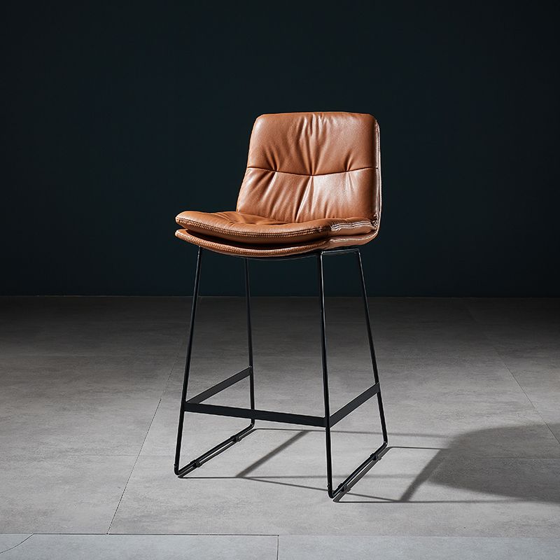 Scandinavian Matte Finish Leather Barstool Restaurant Upholstered Stool Clearhalo 'Bar Furniture' 'Bar Stools' 'bar_stools' 'furn' 'furn_bar_stools' 'Furniture' 'furniture_bar_stools' 'Kitchen & Dining Furniture' 1200x1200_96834f50-e1d8-43d4-9ab4-a9f0a29f8ddf