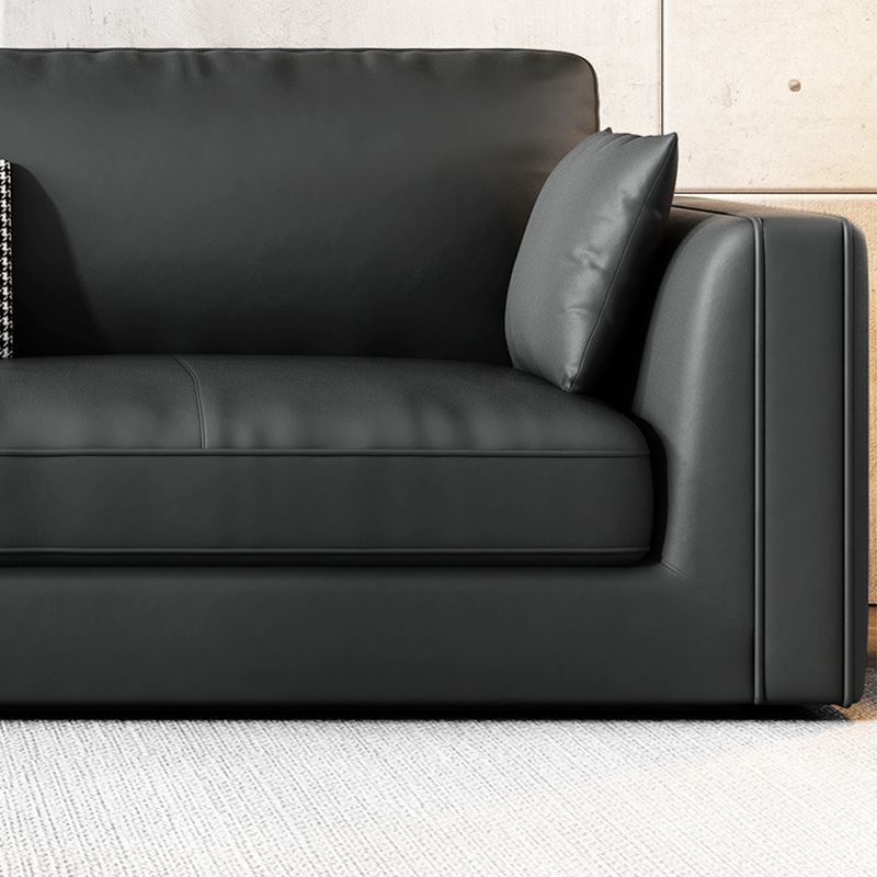 Contemporary Square Arm Couch Black Stain-Resistant Standard Sofa Clearhalo 'furn' 'furn_sofas' 'Furniture' 'furniture_sofas' 'Living Room Furniture' 'Sofa' 'sofas' 1200x1200_9683d0c8-d8e3-4f83-89fb-4a1d06e3c650