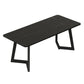 Sintered Stone Dining Table Black Industrial Style Dining Table with Metal Base Clearhalo 'Dining Tables & Seating' 'Dining Tables' 'dining_table' 'furn' 'furn_dining_table' 'Furniture' 'furniture_dining_table' 'Kitchen & Dining Furniture' 'kitchen' 'kitchen_dining_table' 1200x1200_96841eb8-c435-430e-94d1-d52df81001a4