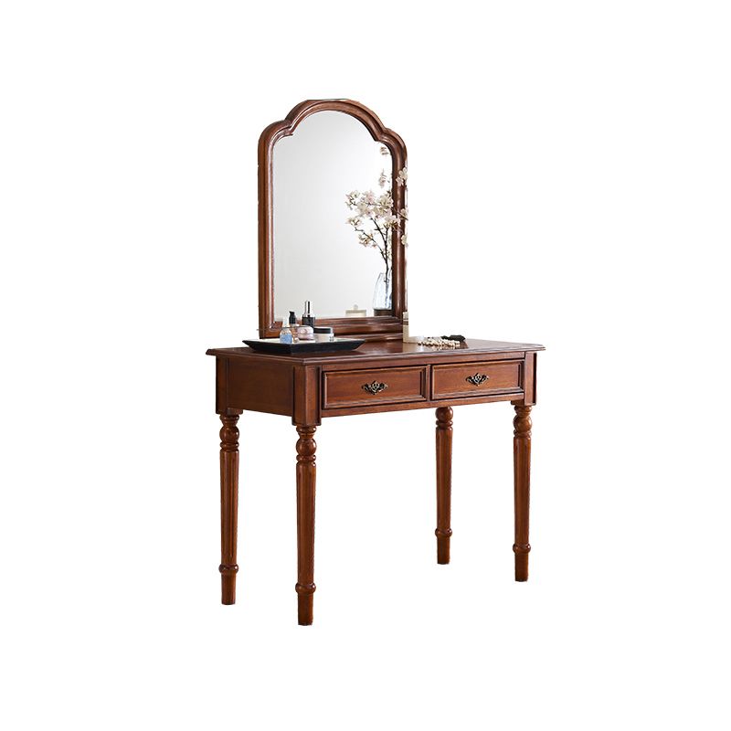 Tavolo da toeletta da toeletta tradizionale in legno 2-cassetto di cambio di vanità scrivania
