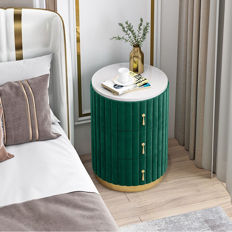 Round Slate Bedside Cabinet Modern Minimalist Bedside Table with Drawers Clearhalo 'Bedroom Furniture' 'furn' 'furn_night_stand' 'Furniture' 'night_stand' 'Nightstands' 1200x1200_968500ac-3138-4c10-9f9b-60929ea5f51c