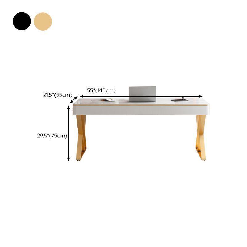 Glam Curved Office Desk Antique Finish Computer Desk with 2 Storage Drawers Clearhalo 'furn' 'furn_office_desk' 'Furniture' 'Office Desks' 'Office Furniture' 'office_desk' 1200x1200_968550a7-9e53-4aa0-966a-9ff8fbbee163