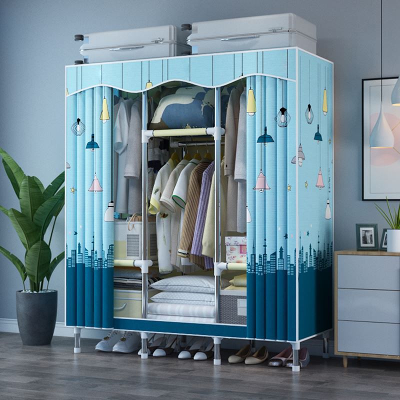 Modern Style Bedroom Wardrobe Armoire Metal Wardrobe Closet with Legs Clearhalo 'Armoires & Wardrobes' 'armoires_wardrobes' 'Bedroom Furniture' 'furn' 'furn_armoires_wardrobes' 'Furniture' 1200x1200_96869b5e-ec31-452c-95d4-57c8087561c2