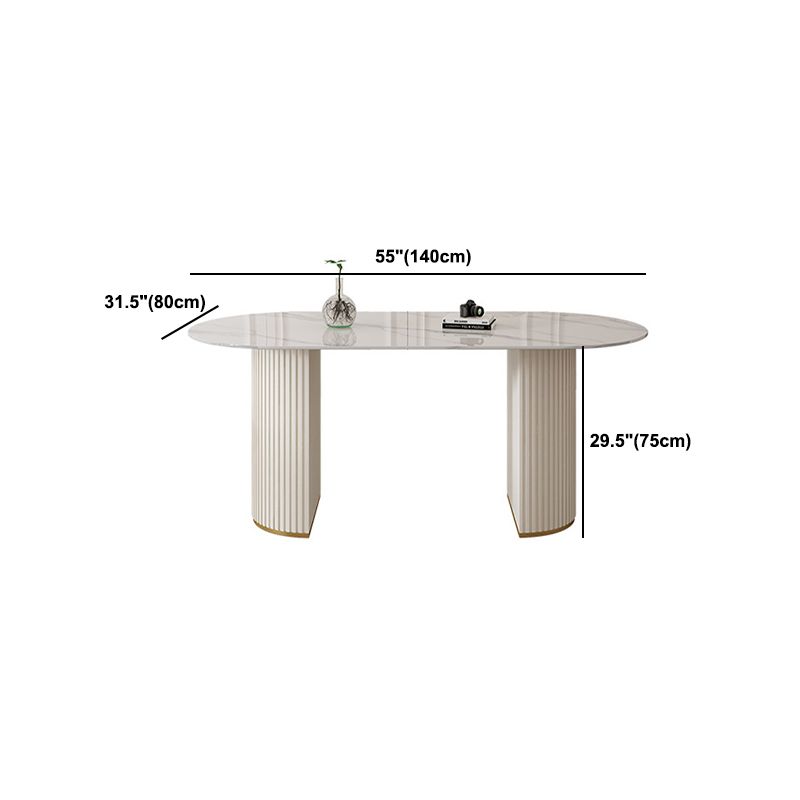Sintered Stone Dining Table Traditional Luxury Double Pedestal Table Clearhalo 'Dining Tables & Seating' 'Dining Tables' 'dining_table' 'furn' 'furn_dining_table' 'Furniture' 'furniture_dining_table' 'Kitchen & Dining Furniture' 'kitchen' 'kitchen_dining_table' 1200x1200_9686bd4c-794c-4bf5-b248-5c2b05ca521e