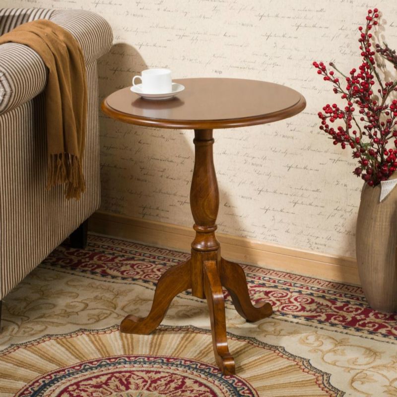 Solid Wood Round End Table Retro Dia 20.08" Sofa Side Accent Table Clearhalo 'Coffee & Accent Tables' 'End & Side Tables' 'end_side_tables' 'furn' 'furn_end_side_tables' 'Furniture' 'Living Room Furniture' 1200x1200_9686f792-de88-4df4-b2b2-3b217e6bfcb2