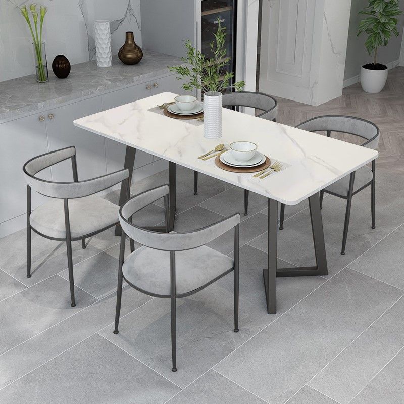 Sintered Stone Top Dining Table Rectangle Table with Double Pedestal for Restaurant Clearhalo ' dining_table' 'Dining Tables & Seating' 'Dining Tables' 'furn' 'furn_dining_table' 'Furniture' 'furniture_dining_table' 'Kitchen & Dining Furniture' 'kitchen&dining_furn' 'kitchen' 'kitchen_dining_table' 1200x1200_9687976c-d184-4e75-8976-5cd66fae4ae1