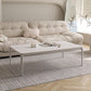 Mesa de centro Modernism Sate Top Mesa de cóctel rectangular de 4 patas en blanco