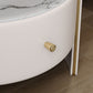 1-Drawer Glass Top Nightstand, 19.69" Tall 1-Shelf Leather Night Stand