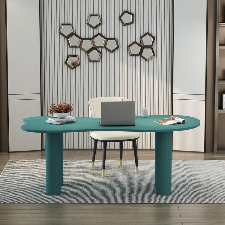 Bureau industriel vert en bois de cendres et bureau d'écriture en bois artificiel pour chambre à coucher