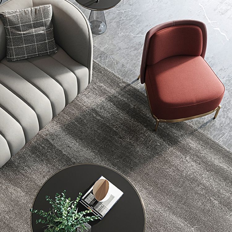 Armless Chair 31.49" Wide Faux Leather and Linen  Chair for Living Room