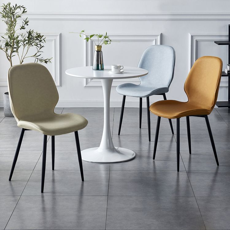 Contemporary Metal Dining Room Chairs Armless PU Leather Dining Chairs Clearhalo ' kitchen&dining_furn' 'Dining Chairs' 'Dining Tables & Seating' 'dining_chair' 'furn' 'furn_dining_chair' 'Furniture' 'furniture_dining_chair' 'Kitchen & Dining Furniture' 'kitchen' 1200x1200_968c9379-87f1-44b3-9602-6f9b8d6b52b6