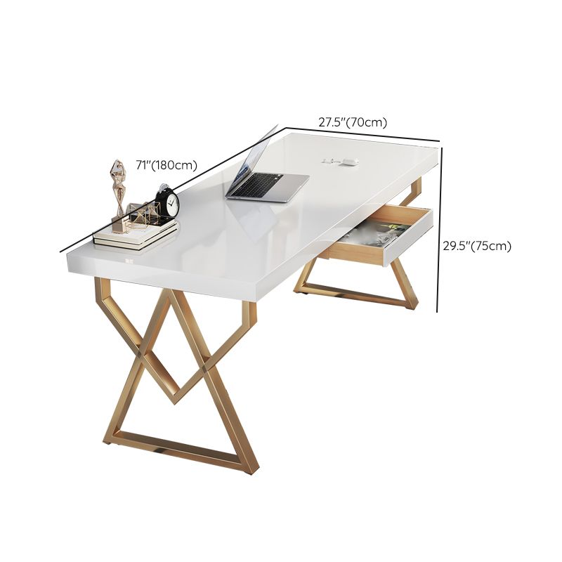 Solid Wood Rectangular Writing Desk Glam Office Desk for Home Clearhalo 'furn' 'furn_office_desk' 'Furniture' 'Office Desks' 'Office Furniture' 'office_desk' 1200x1200_968d892d-b2c2-46e3-82ac-9f7958d4a681