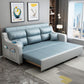 Blue Convertible Sofa Bed Sewn Pillow Back Sofa with Storage