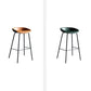 Contemporary Metal Barstool Leather Fabric Counter Stool with 4 Legs