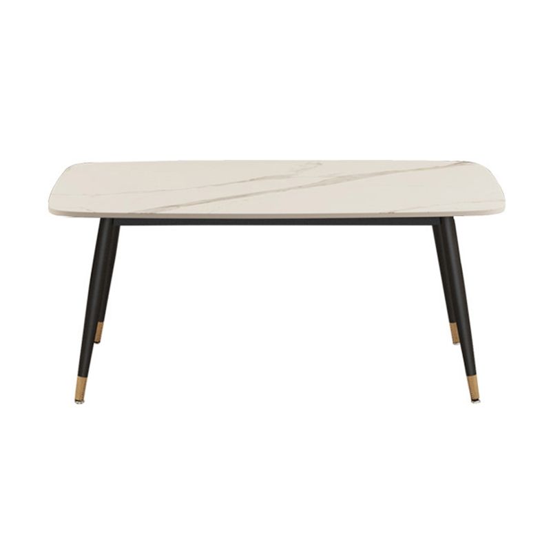 Contemporary Rectangular White Stone Dining Table with Steel Legs Clearhalo 'Dining Tables & Seating' 'Dining Tables' 'dining_table' 'furn' 'furn_dining_table' 'Furniture' 'Kitchen & Dining Furniture' 1200x1200_9696af1a-8560-4980-bdb4-a5cf76403358