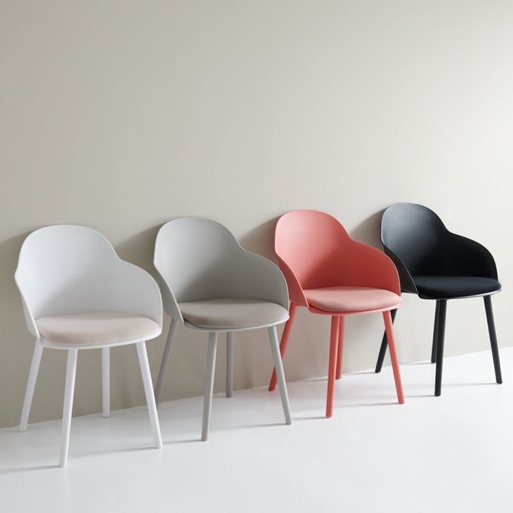 Plastic Scandinavian Style Dining Chair Dining Room Solid Back Chair with Arm Clearhalo ' kitchen&dining_furn' 'Dining Chairs' 'Dining Tables & Seating' 'dining_chair' 'Furniture' 'furniture_dining_chair' 'Kitchen & Dining Furniture' 'kitchen' 1200x1200_9697d523-06b8-49cb-bf77-59c21fa44cd0