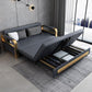 33" Wide Glam Futon Sofa Bed Gray Leather Futon Sleeper Sofa