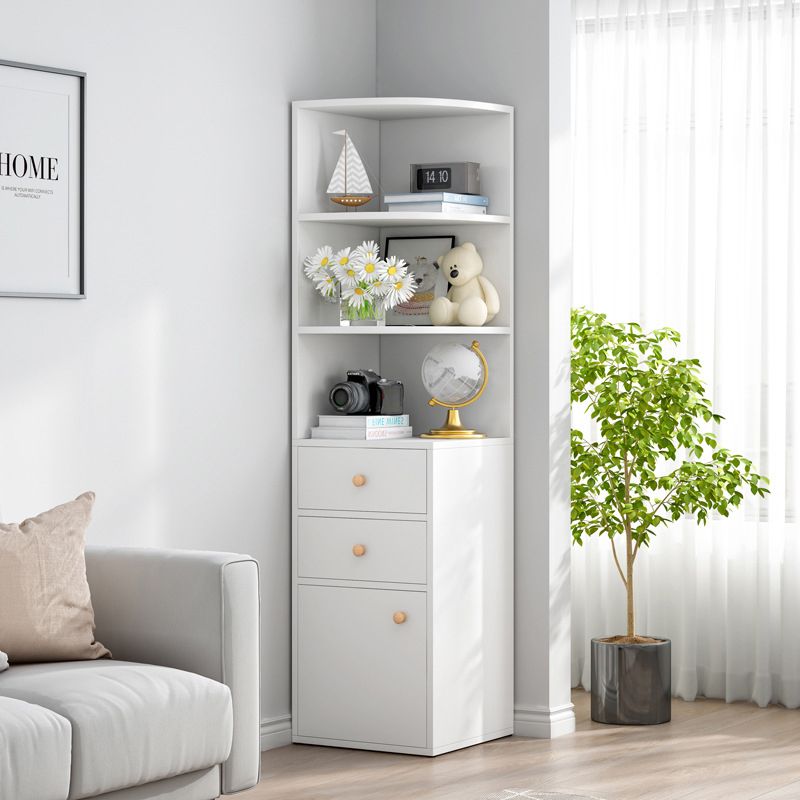 Contemporary Vertical Book Shelf Engineered Wood Closed Back Bookcase Clearhalo 'Bookcases' 'furn' 'furn_bookcases' 'Furniture' 'Office Furniture' 1200x1200_96986234-b82b-4518-bad3-a66508f210c6