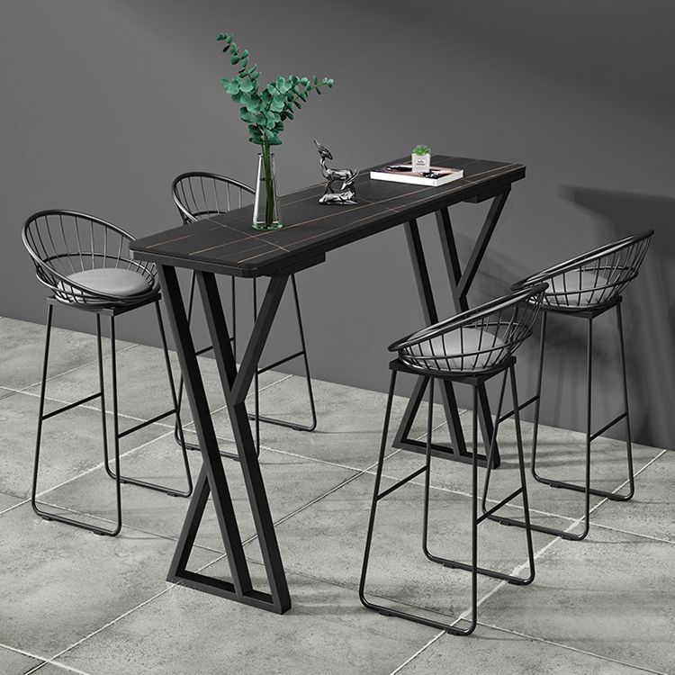 Rectangle Sintered Stone Bar Table Modern Dining Table for Kitchen Living Room Clearhalo 'Bar Furniture' 'Bar Tables' 'bar_tables' 'furn' 'furn_bar_tables' 'Furniture' 'Kitchen & Dining Furniture' 1200x1200_96996d20-5da2-476c-9f78-3af923164038