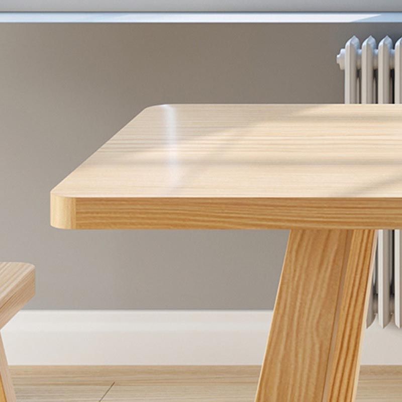 Modern Pine Trestle Dining Table Wood Rectangle Table in Natural Clearhalo 'Dining Tables & Seating' 'Dining Tables' 'dining_table' 'furn' 'furn_dining_table' 'Furniture' 'Kitchen & Dining Furniture' 1200x1200_969aa9bf-385f-4151-835d-3727f04ba349