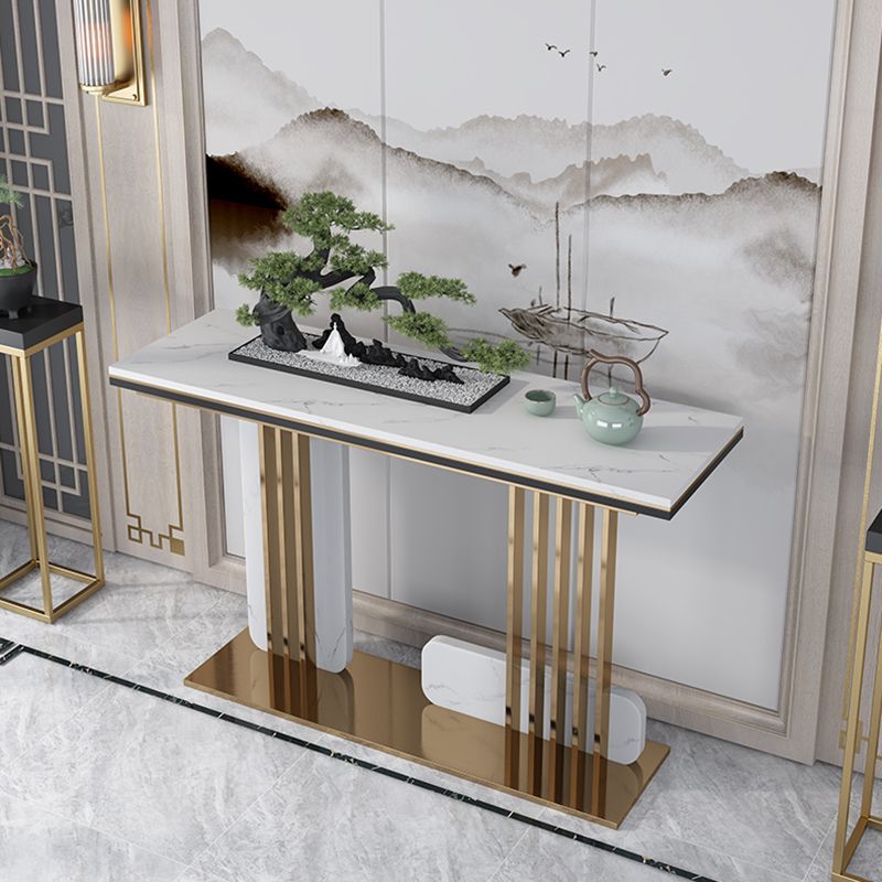 Console rettangolo in marmo glam Tabella 1-scaffale 31,5 "tavolo di accento alto