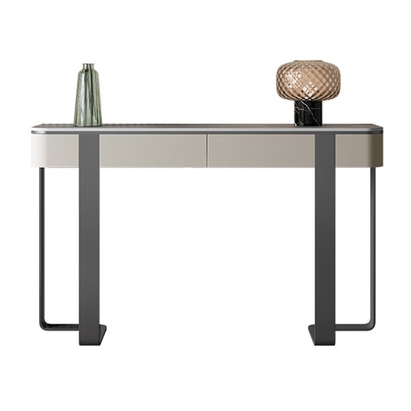 Stone Half Moon Console Table Glam 33.46-inch Tall Accent Table Clearhalo 'Console Tables' 'console_tables' 'Entry & Mudroom Furniture' 'furn' 'furn_console_tables' 'Furniture' 1200x1200_969ad261-a08c-4cf8-8b6e-85a87345860f