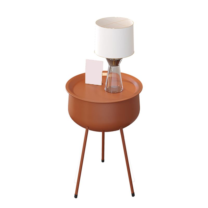 Iron Modern Night Table Round Metal Non-Storage Tablette de nuit avec les jambes