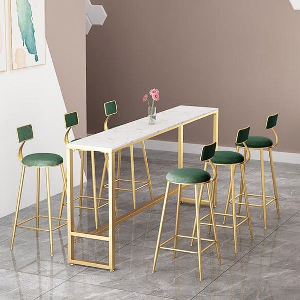 White Glam Style Bar Table in Iron and Faux Marble Milk Tea Shop Bar Table Clearhalo 'Bar Furniture' 'Bar Tables' 'bar_tables' 'furn' 'furn_bar_tables' 'Furniture' 'furniture_bar_tables' 'Kitchen & Dining Furniture' 'kitchen&dining_furn' 'kitchen' 1200x1200_969d3992-80d4-4cb2-8698-96a4c2465d06