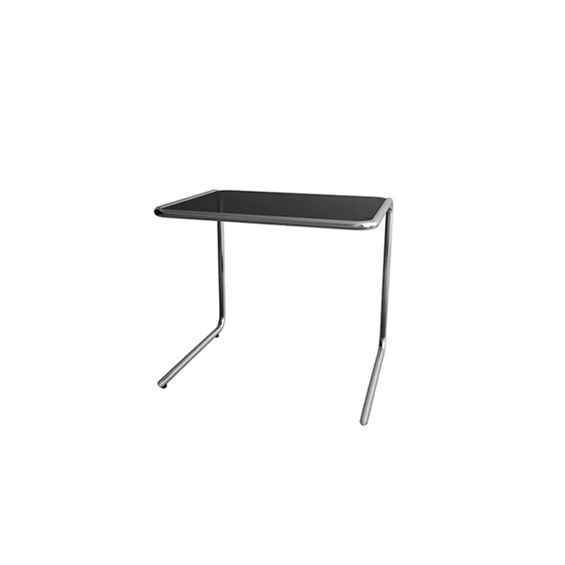 Contemporary Sled Glass Metal Side Table Rectangular Bedside End Table Clearhalo 'Coffee & Accent Tables' 'End & Side Tables' 'end_side_tables' 'furn' 'furn_end_side_tables' 'Furniture' 'Living Room Furniture' 1200x1200_969d7c6b-12fb-4187-a11c-4d734489ee35